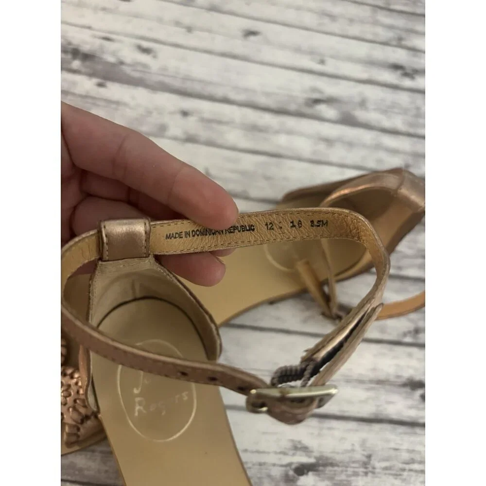 Jack Rogers Daphne Medallion Flat‎ Sandal (Women) 8.5 Rose Gold